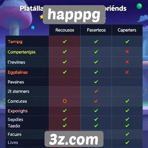 Comparativo entre happpg e outras plataformas de jogos